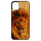 utaupia - Cover per Apple iPhone 11, in legno, silicone, motivo: leone, 128 GB, colore: Beige