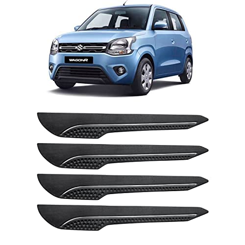 Image of AOSIS-Car Bumper Protector /Bumper Guard for Maruti Suzuki WagonR 1.0 with Single Chrome Stripe (4-Pcs)