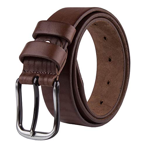 Black Leather Belt For Men - Leather Belt With Removable Buckle - All Leather Belts For Men Brown 1202 UBR (Brown4, 30-42 (Waist 30-42))