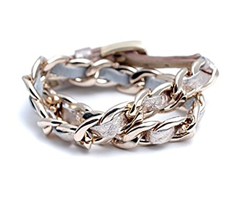 Zenzii Links And Leather Wrap Bracelet In Chrome #TOP7