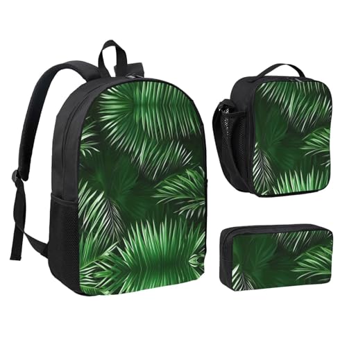 Sac à dos feuilles de palmier EdWal léger motif tropical taille unique noir - 2