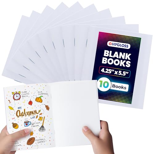 Hygloss Blank Books - Bulk 10 Pack – 4.25' x 5.5' A6...