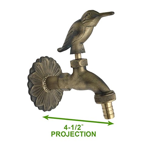 Renovators Supply Manufacturing Outdoor Faucet 4.5 In. Brass Outside Faucet With Bird Shaped Bibcock Decorative Garden Faucet #TOP2