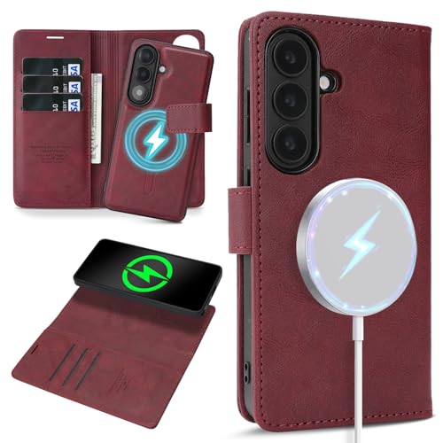 �y2in1 ���̓}�O�l�b�g�z Galaxy S26 �p �P�[�X �M�����N�V�[ SC-51G SCG36 �J�o�[ Magsafe�Ή� �J�[�h���[ 3�� �蒠�^ �ϏՌ� �y�� TPU �� (���b�h)