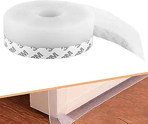 Weather Stripping Door Seal Strip, 16.5FT Silicone Seal Strip Door Strip Bottom ,Door Weather Stripping Sealing Tape for Windows, Doors,and Shower Glass Gaps Transparent 25MM