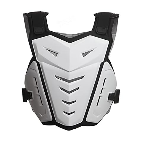 sdfsa Adult Motorcycle Chest Back Protector, Motorbike Body Guard Vest, Motorcycle Body Armour Chest Back Spine Protector Guard Vest, Motorbike Protection Jacket, White Cover