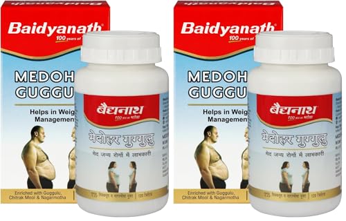 Image of BAIDYANATH AYURVED Medohar Guggulu Tablets, Enriched with Guggulu, Chitrakmool and Nagarmotha- 120 Tab (Pack of 2)