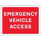 Emergency Vehicle Access Sign - 12'x16' Metal Sign - Tin Warning Plaque for Indoor & Outdoor Use