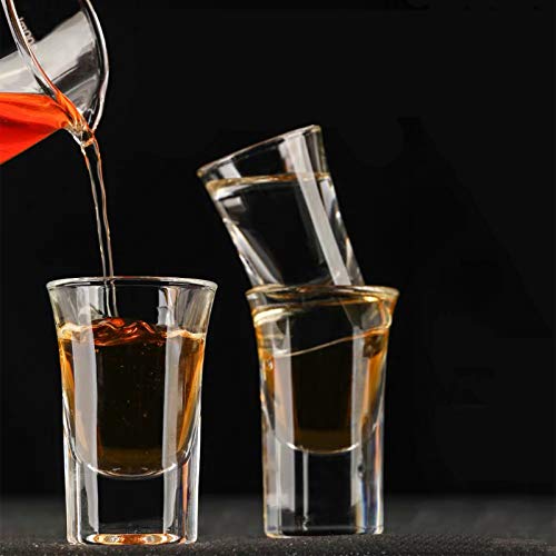 Farielyn-X 24 Pack 1.5 Ounce Heavy Base Shot Glass Set, Whiskey Shot Glasses 1.5 oz, Mini Glass Cups For liqueur, Double Side Cordial Glasses,Tequila Cups Small Glass Shot Cups