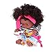 Bambola nera della ragazza, 25cm / 9.8in Bambola giocattolo per bambini Bambola per bambini Bambole africane per bambini Bambini Bambino per regali per feste(Q8-051C Uccello a strisce grigie)