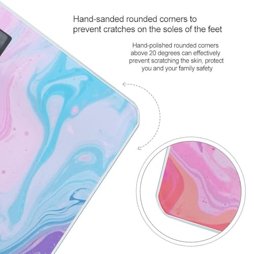 Báscula digital de baño de vidrio templado de colores pastel miniatura 4
