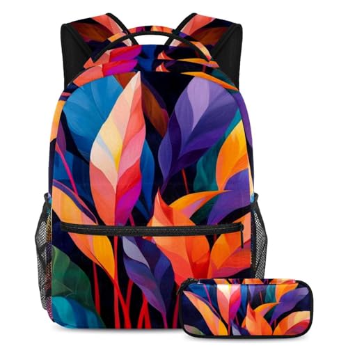 Sac à dos feuilles colorées idéal pour vos journées de cours et sorties urbaines