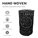Coeusy Black Toilet Paper Basket with Lid,Wicker Toilet Paper Storage Stand,Large Narrow Bathroom Towel Basket Mega Roll Container Bin for Toilet Tank,Floor
