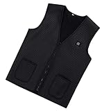 VORCOOL 女性男性黒冬熱暖房ベスト電気加熱パッド衣類スケートスキースポーツハイキングサーマルベストm