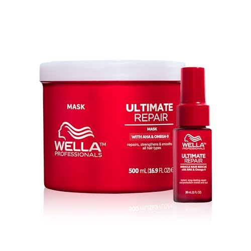 Tratamiento Reparador Wella Ultimate Repair Mascarilla 500ml y Miracle Hair Rescue Spray 30ml