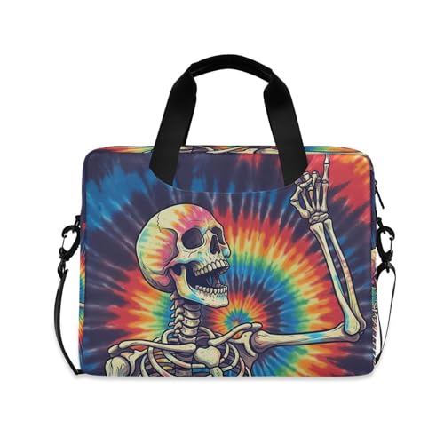 Bolso maletín portátil con correa y estampado tie dye para laptop 13 a 15.6" miniatura 1