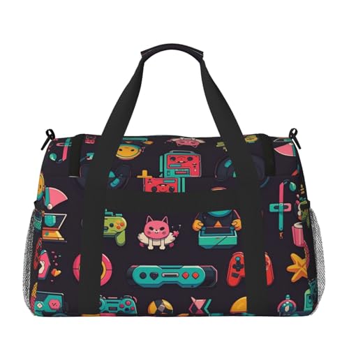 Game Pattern Travel Duffel Bag Lightweight Waterproof Carry On Tote Bag Foldable Weekender Overnight Bags Sport Gym Bag For Women Men2