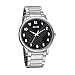 Sonata Smart Plaid Quartz Analog Black Dial Silver Stainless Steel Strap Watch for Men - NT77105SM02W