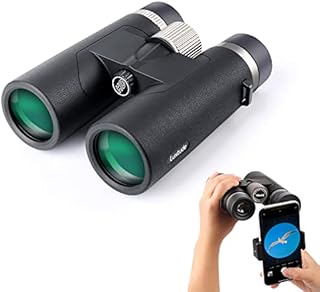 Luxtude Binoculars for Adults, 10x42 HD Binoculars with Clear Low Light Vision, Waterproof IPX7 Binoculars, 20mm Eyepiece Large View for Bird Watching, Hunting, Outdoor Sports, Travel (Black)