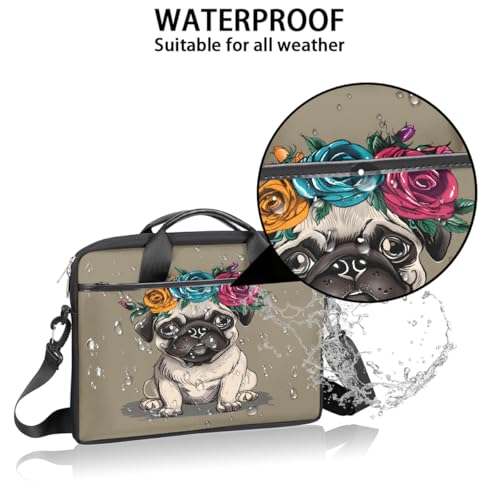 Bolsa para portátil 15 pulgadas diseño Pug impermeable portátil miniatura 3