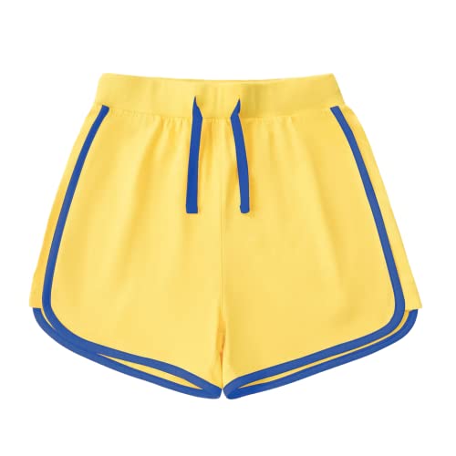 Girls Active Cotton Shorts Summer Running Athletic Elastic Waist Sweat Shorts Workout Gym Short for Girl