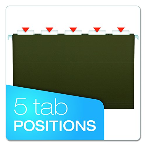 Pendaflex Hanging File Folders, Legal Size, Standard Green, 25 Per Box, 1/5-Cut Tabs, Lighter Interior to Prevent Misfiles, for Office, School, and Home Organization image 8