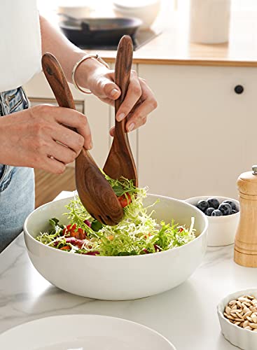 Le Tauci 9.6 Inch Large Serving Bowls, 2.5 Quart Big Salad Serving Bowls, Serving Bowls For Entertaining, Microwave & Dishwasher Safe, Deep Soup Bowl For Kitchen, White #TOP1