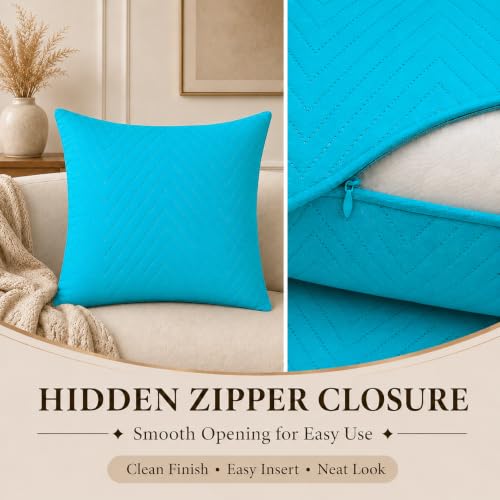 Image of RD TREND UltraSonic Microfiber Cushion Covers, 40 x 40 cm /16 x 16 inches, Set of 2, 250 TC,Back Zipper (Firoji)