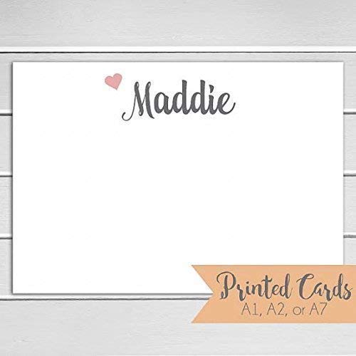 Name Note Cards without Envelopes 24pk, Personalized Flat