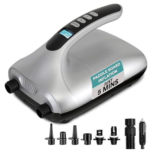 Best Electric Air Pump for Inflatables SUP of 2025 | SUP Board Accessories Digital Electric Air Pump Compressor - 110W 12 Volt Quick Air Inflator / Deflator w/ LCD, 0-20 PSI - For Inflatable SUP Stand Up Paddle Board / Boat, Water Sports Inflatables - SereneLife SLPUMP30