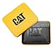 Caterpillar Men's Leather Bifold Wallet with ID Window, Men’s Leather Passcase , Coal, One Size