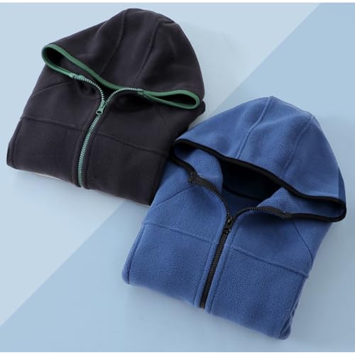 Teens Boys Girls Fuzzy Fleece Zip Up Coat Pullover Hoodie 2025 Trendy Sweatshirt Kids Oversized Outwear Winter Warm Tops3