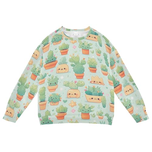 JUNZAN Cute Cactus Tropical Big Boys Sweatshirts Hoodies Long Sleeve Hoodie for Boys Party 4T