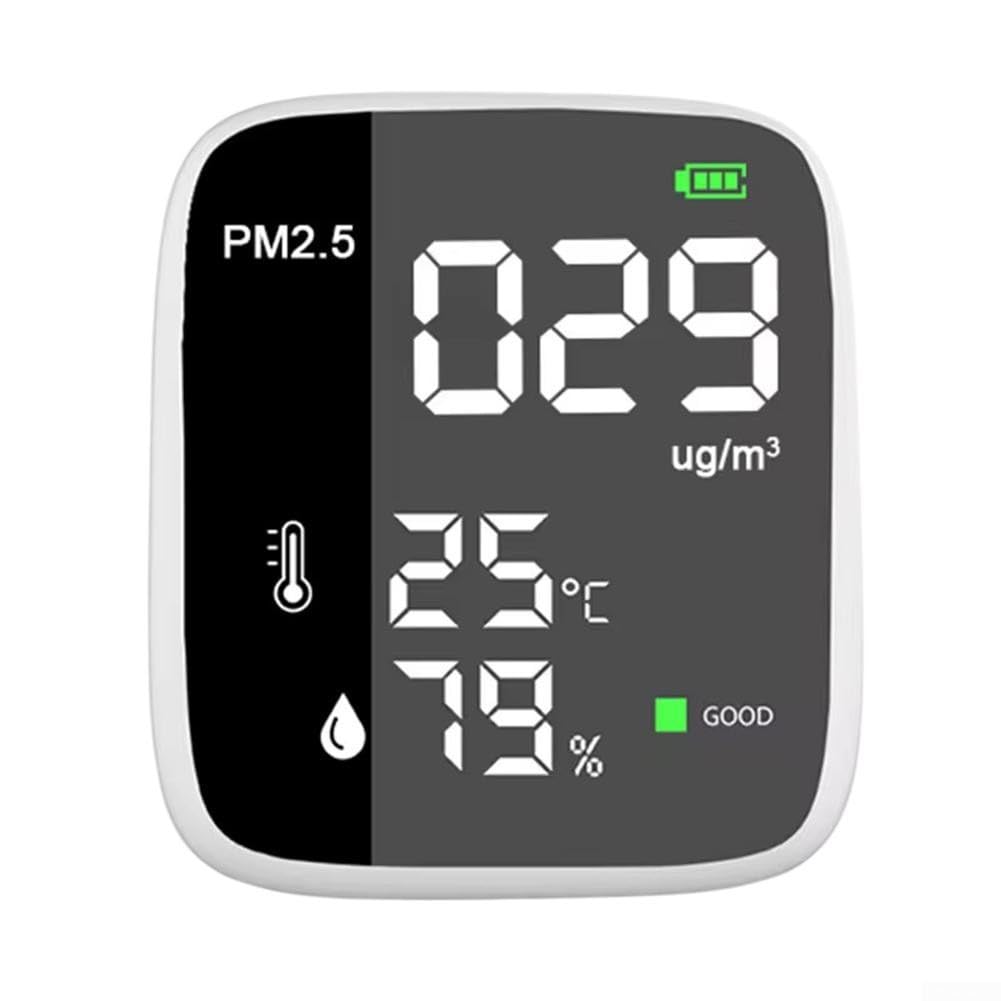 PM2.5 Rilevatore di qualità dell'aria, rilevatore di gas, temperatura e umidità, rilevatore di polvere PM2.5, strumento di test della qualità dell'aria per ambienti interni, casa, ufficio