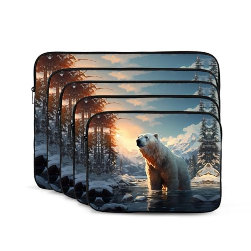 Polar Bear In Winter Laptop Sleeve Case 17 Inch Suitable For Notebook Computer Tablet Traveling Carrying Simple Case2