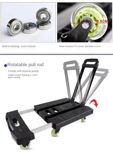Carretilla plegable de plataforma con 6 ruedas miniatura 5