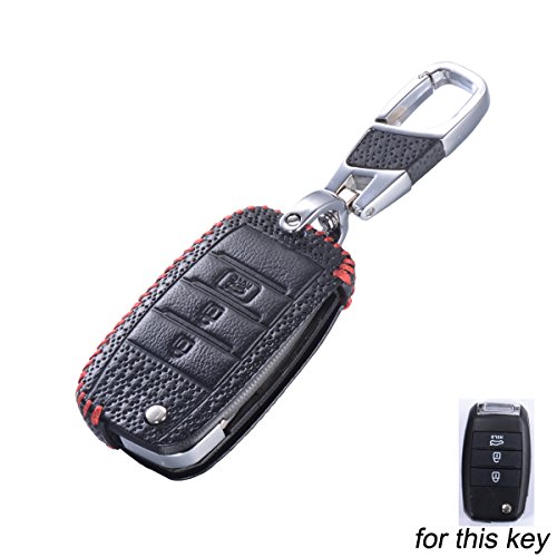 Maxiou Key Fob Protect Funda para Kia Ceed Sorento cerato K3 K3S K4 K5 KX3 Sportage KX5 Funda Skin Bag para llaves inteligentes y plegables (lujo rojo, plegable)