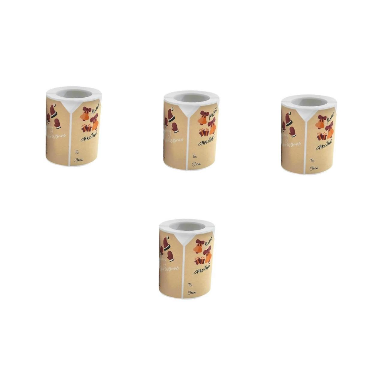 NUOBESTY Lot De 4 Rouleaux D'Étiquettes Autocollantes De Noël Étiquettes En Papier Pour Fêtes Étiquettes De Porte Adhésives Décoratives Pour Noël Autocollants Personnalisés
