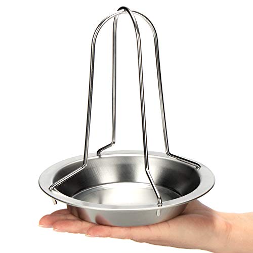 Foto von COM-FOUR® BBQ Hähnchenbräter für perfekte Grillhähnchen, Geflügelhalter zum Garen von Brathähnchen und Broiler, Auffangschale für tropfendes Fett (1 Stück - Hähnchengrill)
