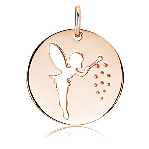 Materia, collana con ciondolo con fata, colore oro...