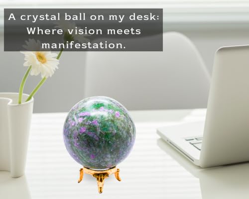 Image of Certified Ruby Fuchsite Crystal Ball for Meditation - Premium Crystal Vastu Items for Home and Feng Shui Items for Good Luck - Ideal for Pooja Supplies and Spiritual Practices (2.5 inch Inch)