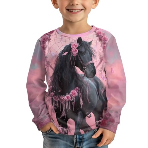 Girls Graphic Tees Long Sleeve Toddler & Little Kids Shirt4