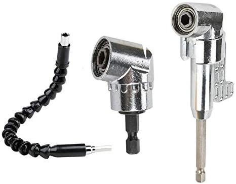 105 Degree Right Angle Driver Angle Extension Power Screwdriver Drill Attachment, 1/4 inch Hexagon Flexible Screwdriver Extension Soft Shaft Kit for Screwdriver &Drill