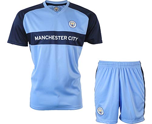 Ensemble Manchester City garçon tenue de foot junior maillot short officiel de sport