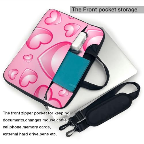 Sacoche pc portable motif cœurs roses et sac à main ordinateur fin