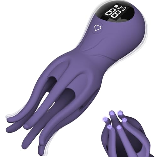 Penisvibrator für Männer–Masturbator für Männer mit 12 Vibrationen, Sexspielzeug Erwachsene Penistrainer mit 6 Tentakelpunkten, LCD-360°-Wicklung zur Stimulation von Eichel, Klitoris und Brustwarze
