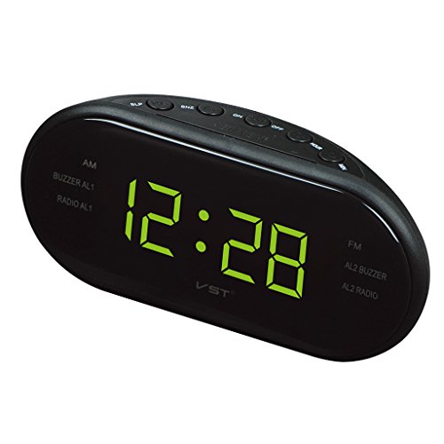LED Digital Radiowecker Wecker Funkuhr Radio FM Uhrenradio Schlaf Snooze Alarm - Gelb