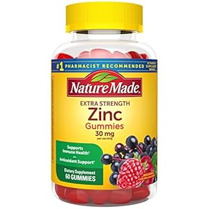 Nature Made Extra Strength Zinc Supplements 30 mg, Dietary Supplement for Immune Health and Antioxidant Support, 60 Zinc…