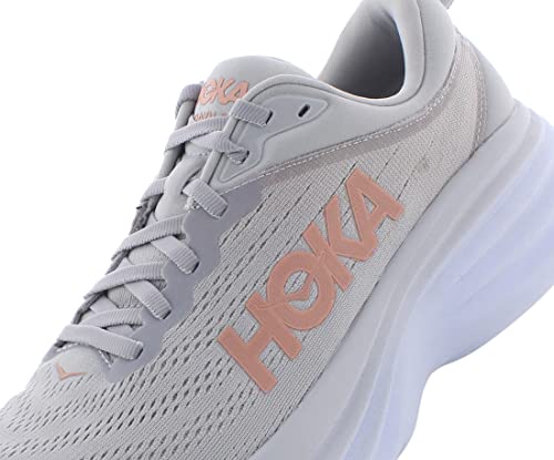 HOKA Bondi 8 Wide Womens Shoes Size 7.5, Color: Harbor Mist/Lunar Rock3
