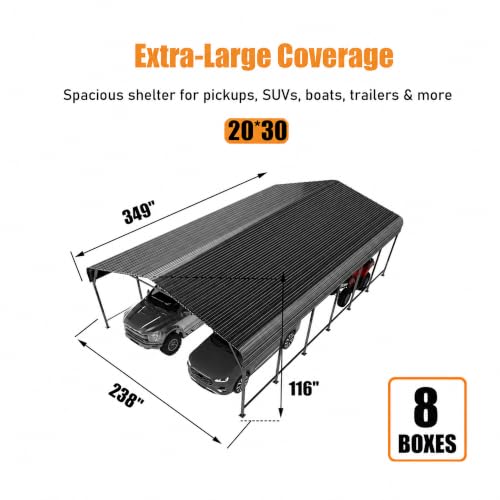 MNLR 20x30 FT Heavy Duty Carport